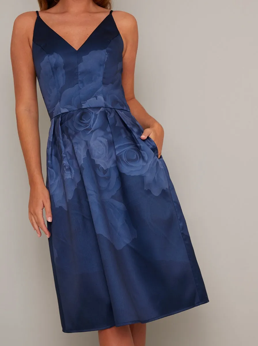 Cami Strap Ombre Floral Print Midi Dress in Blue sold by Chi Chi London product image thumbnail 3