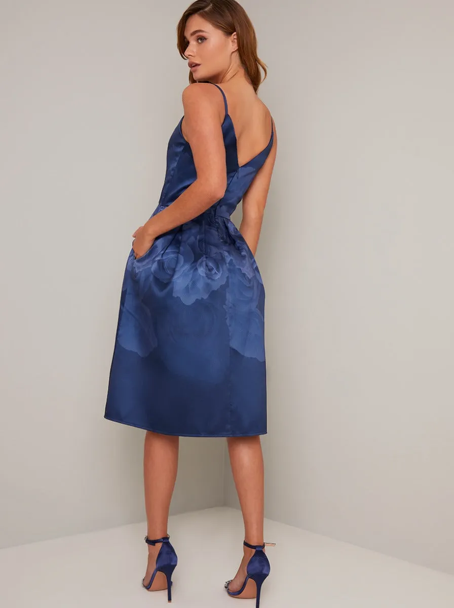 Cami Strap Ombre Floral Print Midi Dress in Blue sold by Chi Chi London product image thumbnail 4