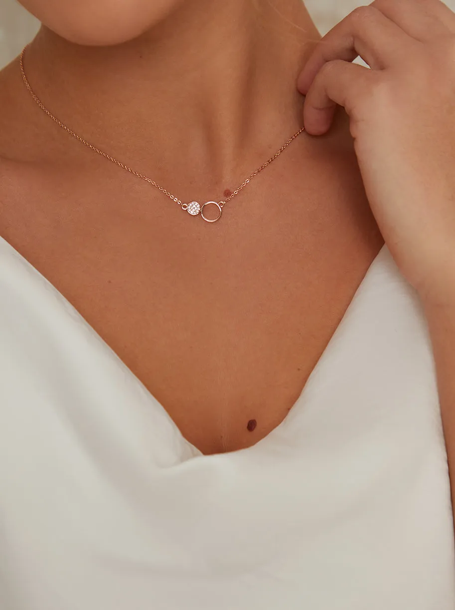 Diamante Circle Necklace In Gold Tone sold by Chi Chi London product image thumbnail 2