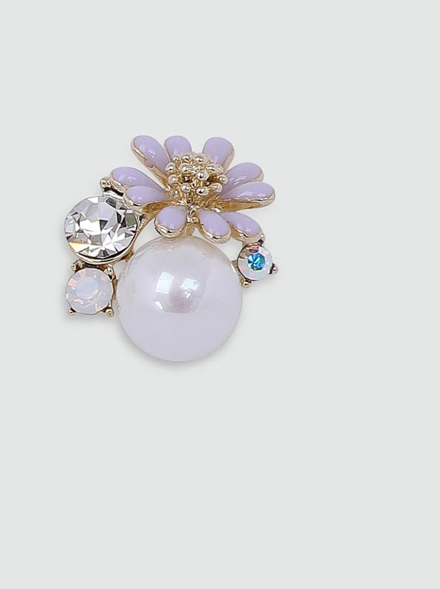Daisy Pearl Stud Earrings in White sold by Chi Chi London product image thumbnail 4
