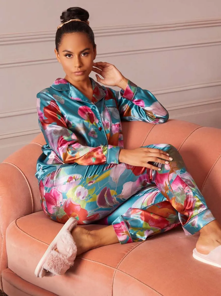 Floral Printed Pyjama Set in Green sold by Chi Chi London product image thumbnail 5