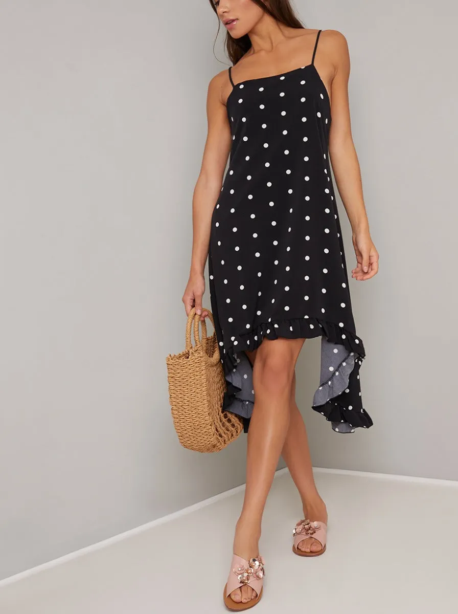 Spot Print Cami Dip Hem Dress in Black sold by Chi Chi London product image thumbnail 3