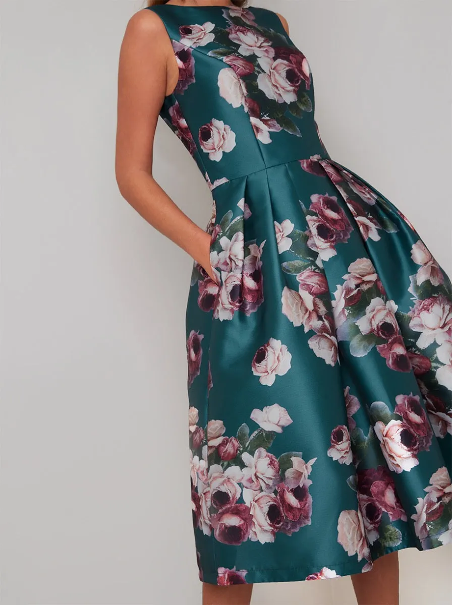 Floral Bold Print Midi Dress In Green sold by Chi Chi London product image thumbnail 2