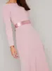 Open Back Bow Detail Maxi Dress in Pink sold by Chi Chi London