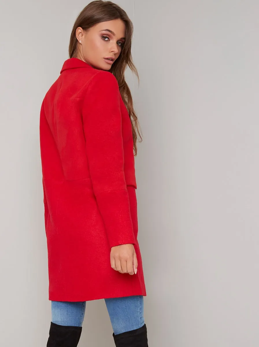 Tailored 3/4 Length Coat in Red sold by Chi Chi London product image thumbnail 4