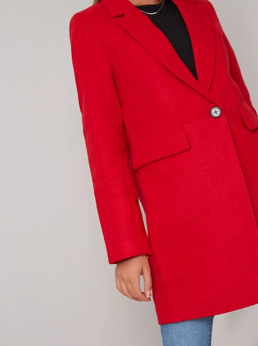 Tailored 3/4 Length Coat in Red sold by Chi Chi London product image thumbnail 2