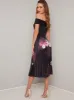 Bardot Floral Print Pleat Midi Dress in Black sold by Chi Chi London