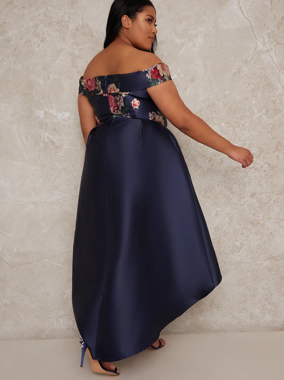 Plus Size Bardot Dip Hem Midi Occasion Dress sold by Chi Chi London product image thumbnail 4