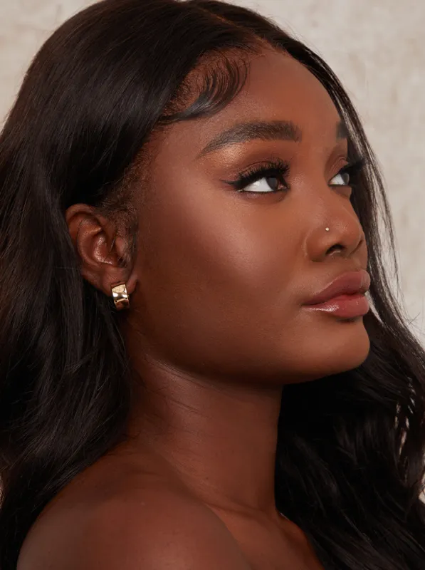 Gold Cuff Hoop Earrings in Gold sold by Chi Chi London