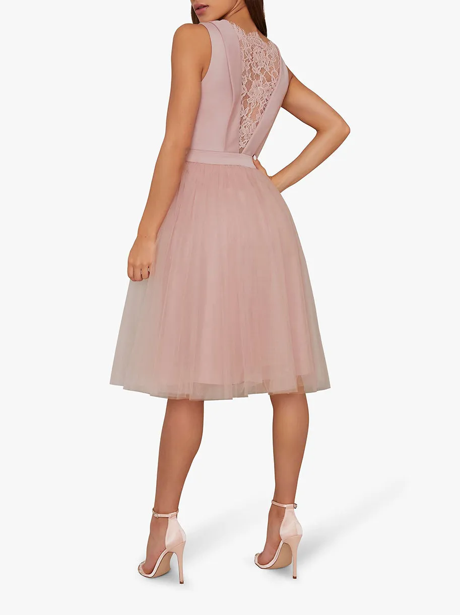 Tulle Skirt Skater Dress in Pink sold by Chi Chi London product image thumbnail 3