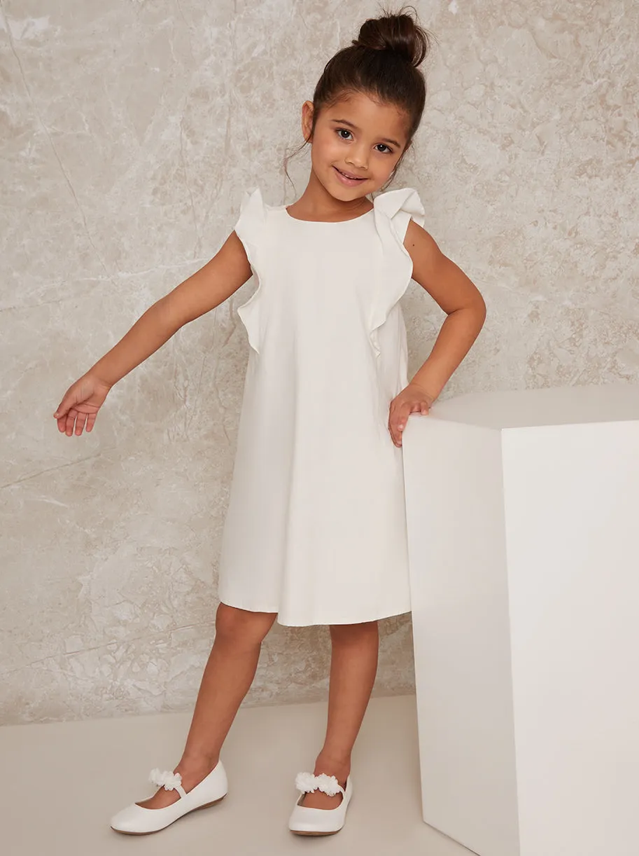Girls Ruffle Detail Dress in White sold by Chi Chi London product image thumbnail 4