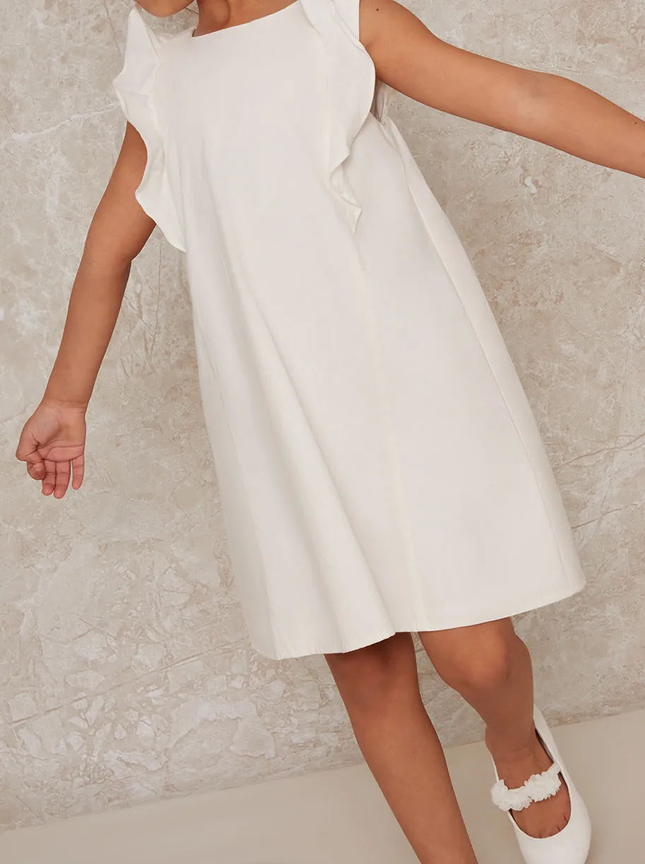 Girls Ruffle Detail Dress in White sold by Chi Chi London product image thumbnail 3