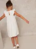 Girls Ruffle Detail Dress in White sold by Chi Chi London