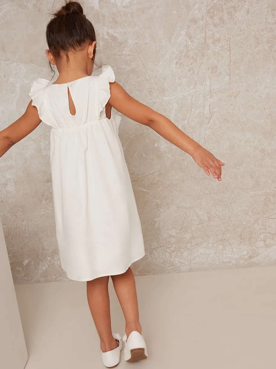 Girls Ruffle Detail Dress in White sold by Chi Chi London product image thumbnail 2