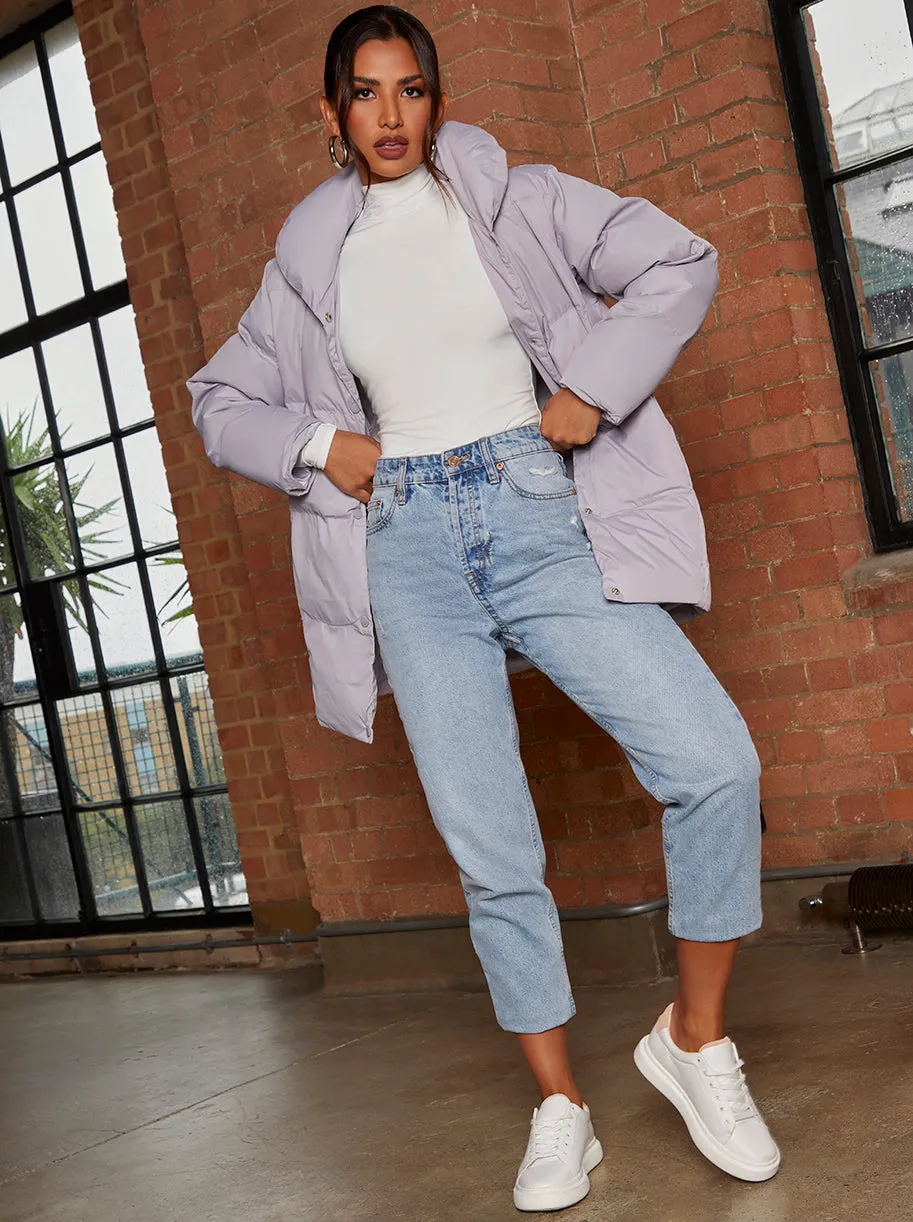 Padded Puffer Coat in Grey sold by Chi Chi London product image thumbnail 4