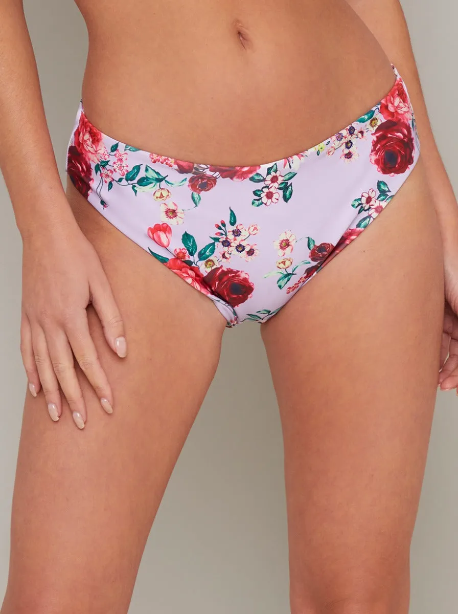 Floral Print Bikini Bottoms in Purple sold by Chi Chi London product image thumbnail 2