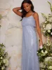 Sequin Cami Style Maxi Dress In Blue sold by Chi Chi London