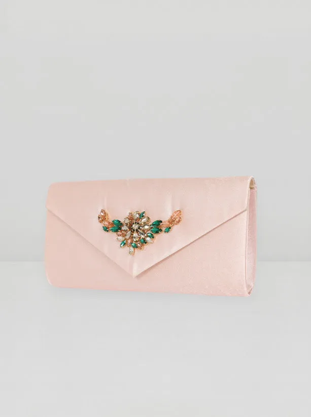 Beaded Gem Clutch Bag in Pink sold by Chi Chi London product image thumbnail 2