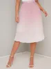 Ombre Pleated Midi Skirt in Light Pink sold by Chi Chi London