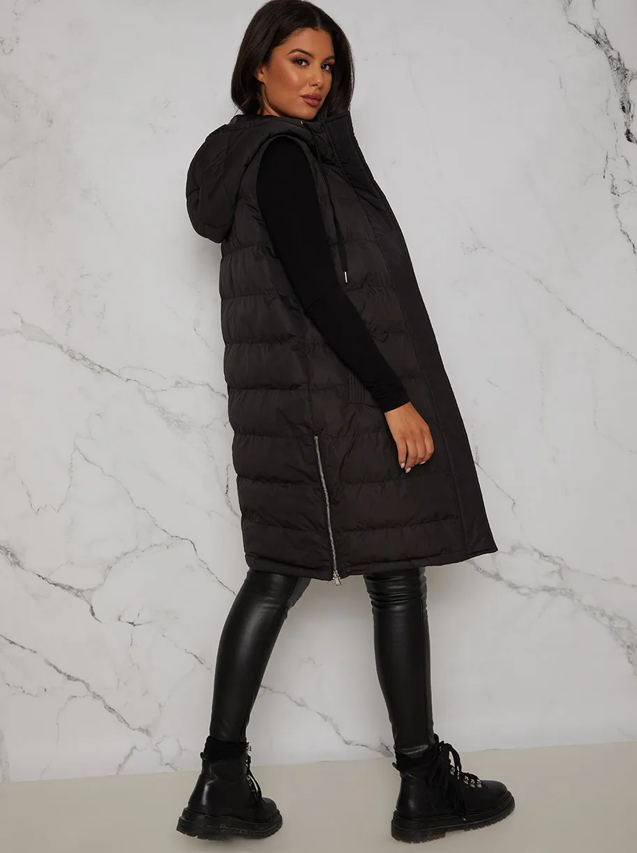 Longline Padded Puffer Gilet in Black sold by Chi Chi London product image thumbnail 4