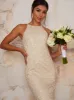Bridal Halter Style Embellished Wedding Dress in Ivory sold by Chi Chi London