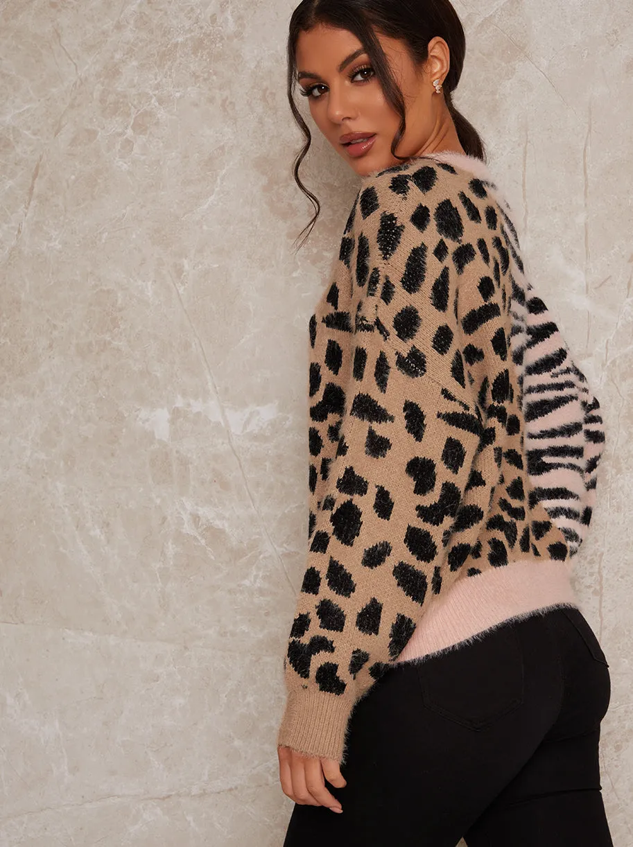 Animal Print Jumper with Knitted Design sold by Chi Chi London product image thumbnail 3