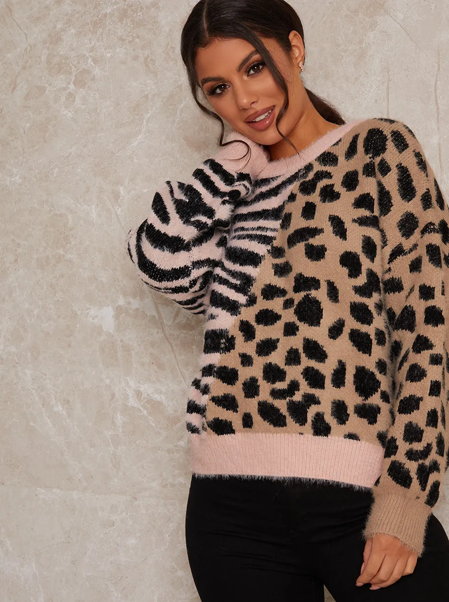 Animal Print Jumper with Knitted Design sold by Chi Chi London product image thumbnail 4