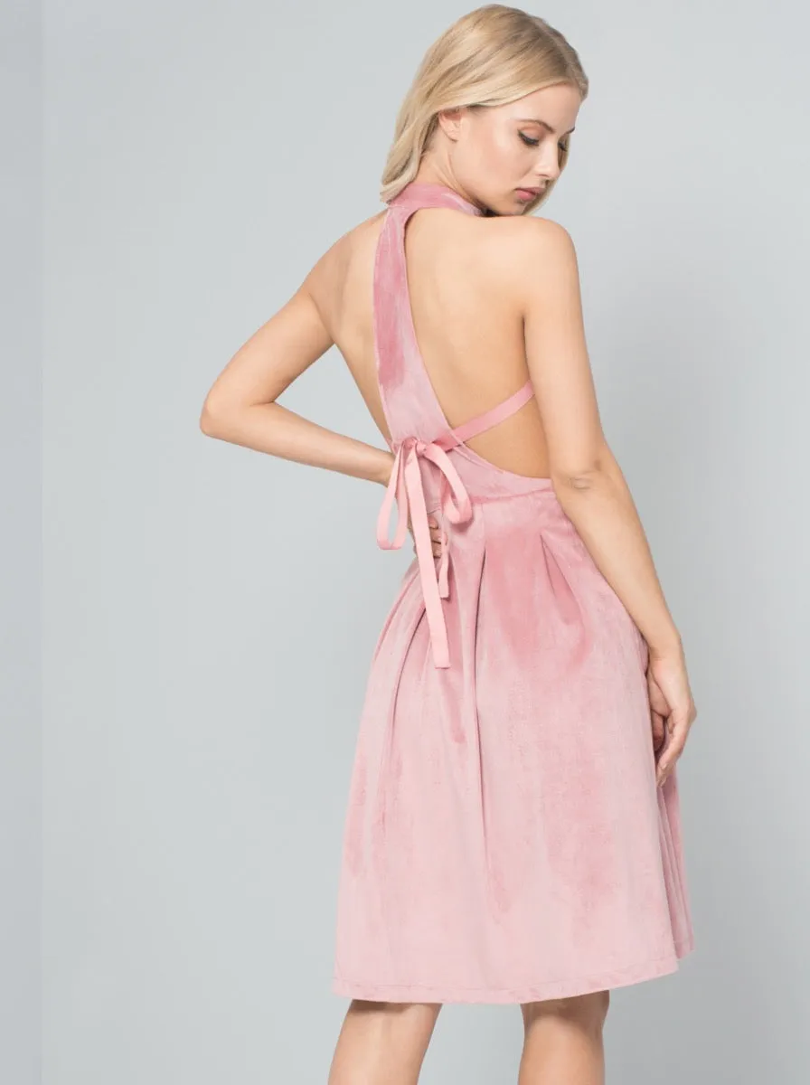 Tall Velvet Midi Dress in Pink sold by Chi Chi London product image thumbnail 2