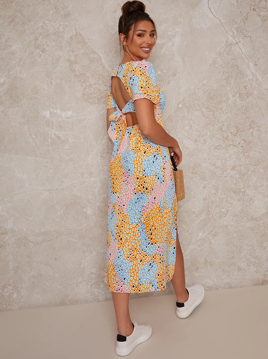 Short Sleeve Graphic Print Midi Day Dress in Multi sold by Chi Chi London product image thumbnail 4