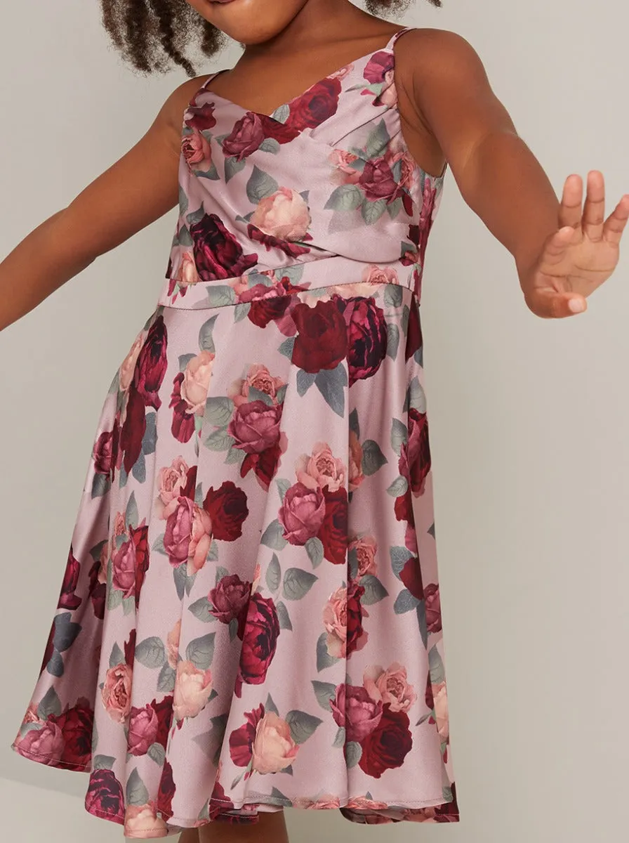 Girls Cami Strap Floral Print Midi Dress in Pink sold by Chi Chi London product image thumbnail 2
