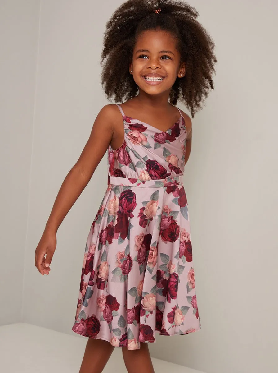 Girls Cami Strap Floral Print Midi Dress in Pink sold by Chi Chi London product image thumbnail 3