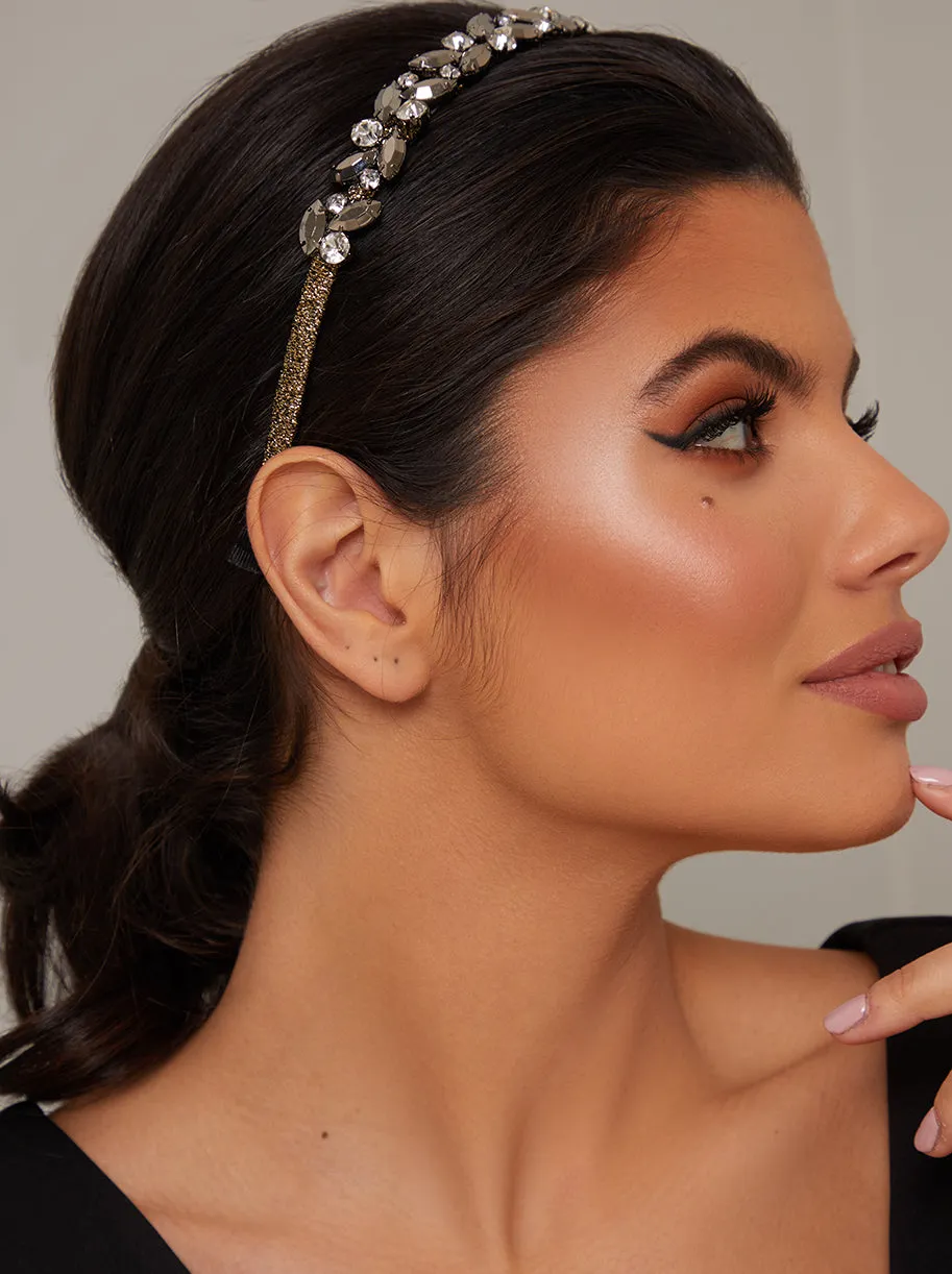 Jewelled Slip On Headband in Multi sold by Chi Chi London