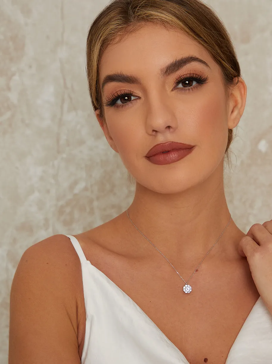 Diamante Necklace in Silver Tone sold by Chi Chi London