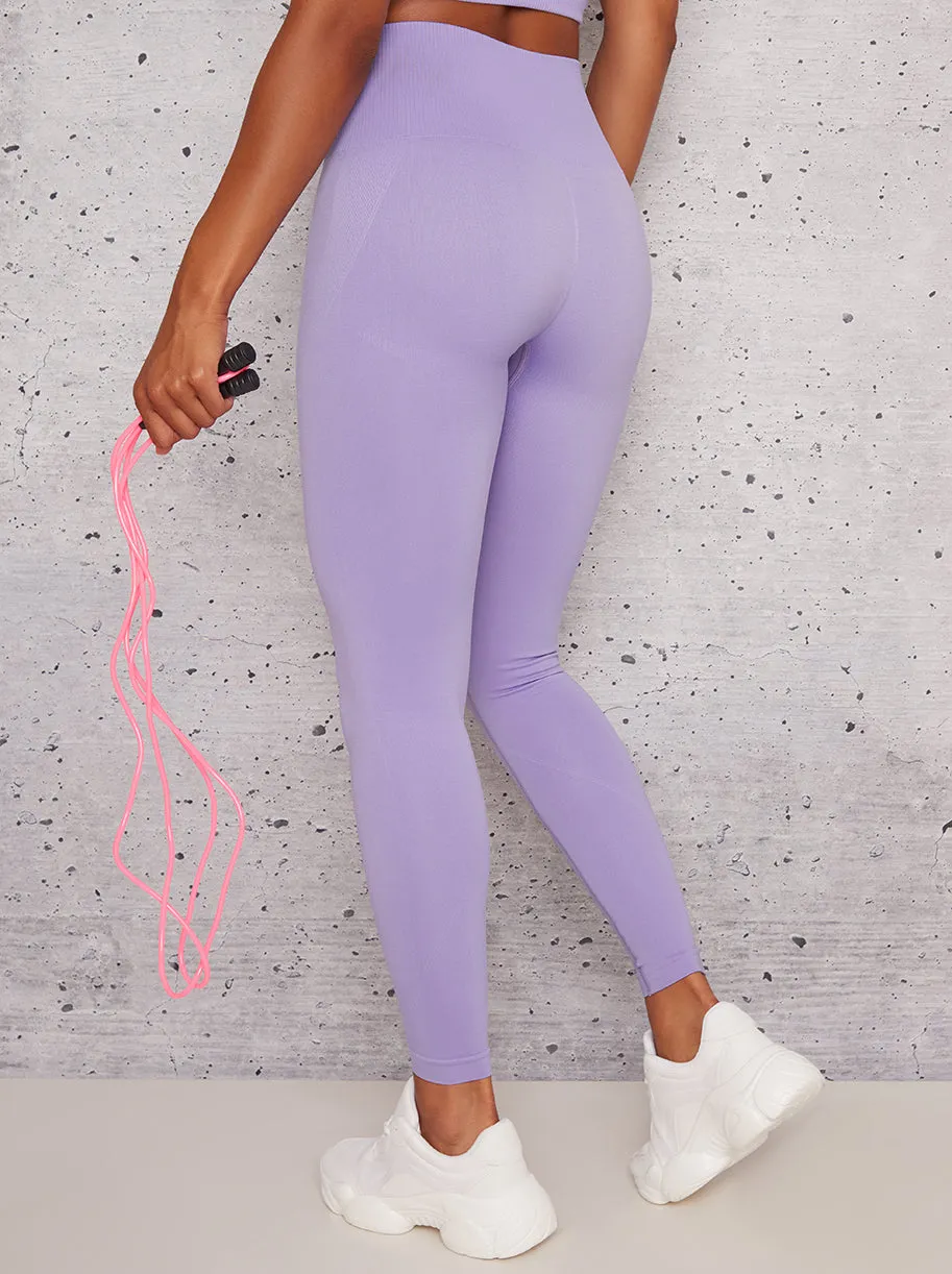 High Waisted Seamless Sport Legging in Purple sold by Chi Chi London product image thumbnail 4