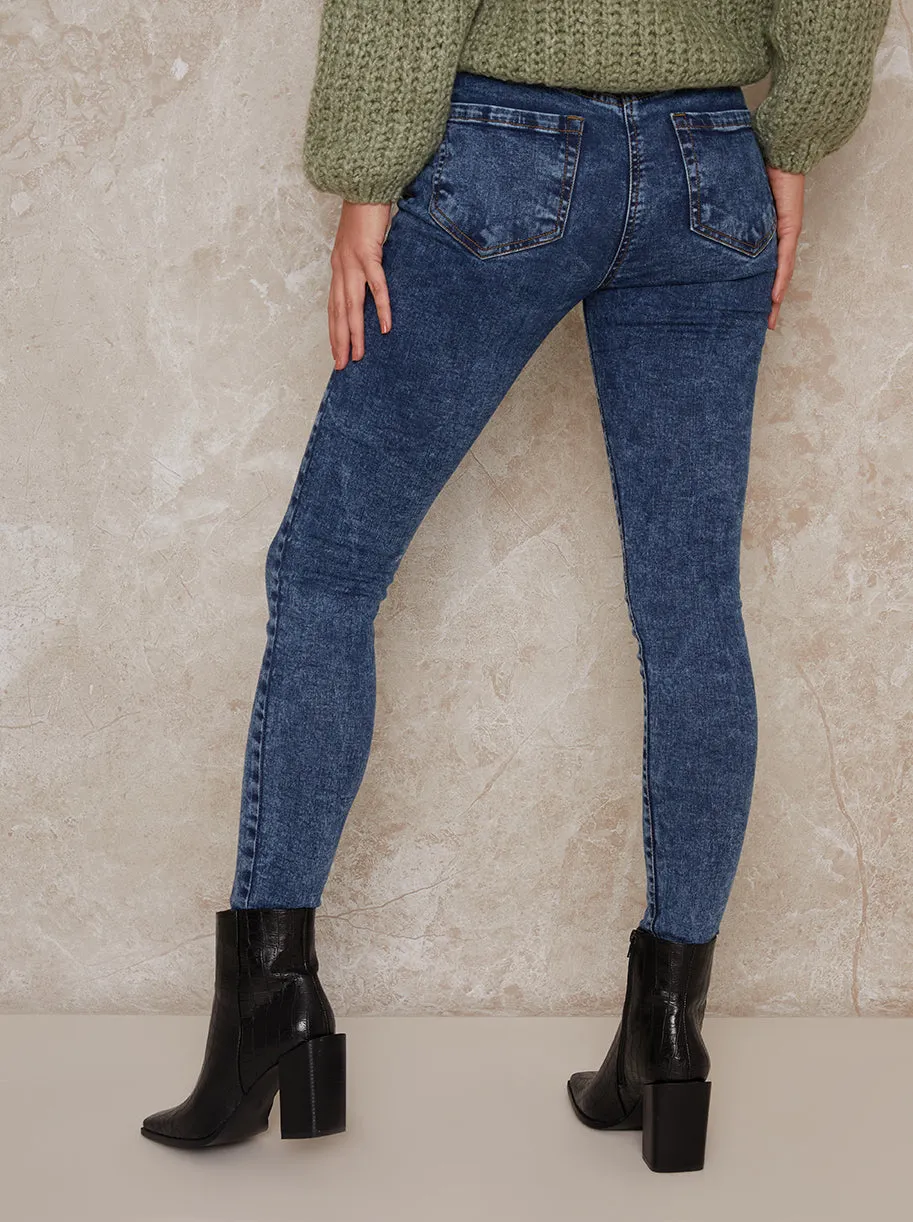 High Rise Acid Was Skinny Jeans in Blue sold by Chi Chi London product image thumbnail 4