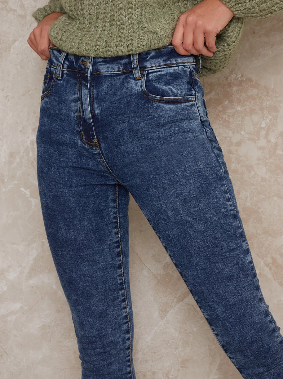 High Rise Acid Was Skinny Jeans in Blue sold by Chi Chi London product image thumbnail 3