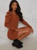 Sweetheart Neckline Puff Sleeve Knitted Jumper Dress in Rust sold by Chi Chi London