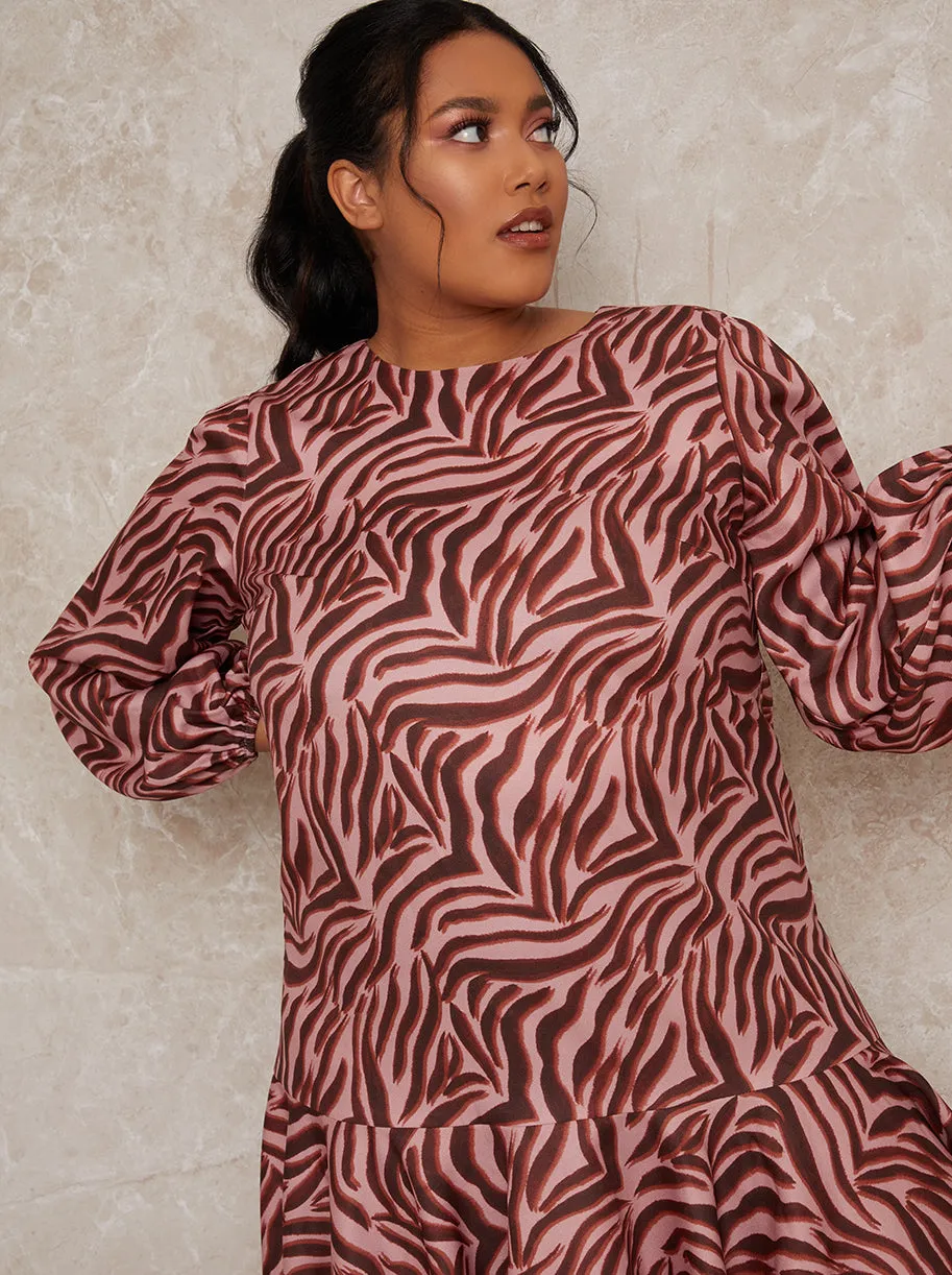 Plus Size Animal Print Long Sleeve Mini Dress in Multi sold by Chi Chi London product image thumbnail 3