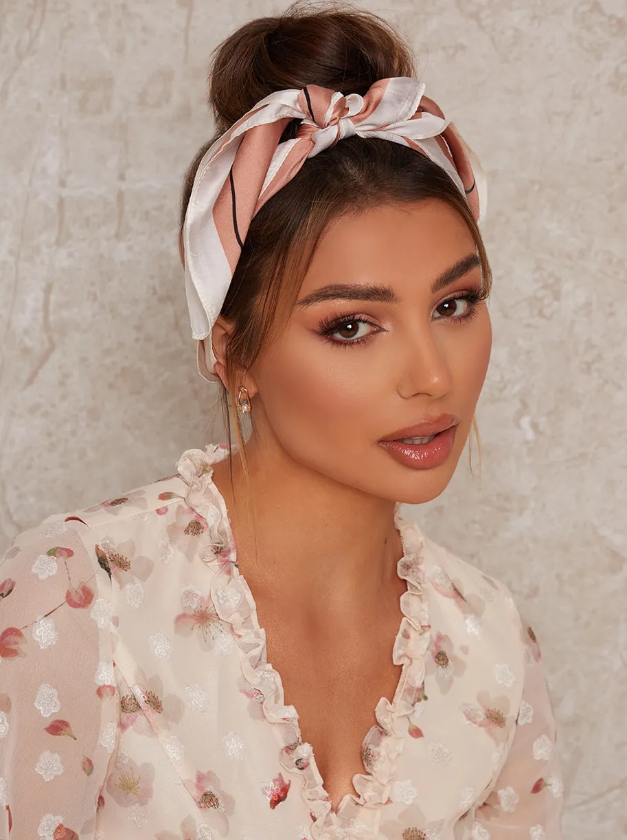 Line Print Hair Scarf in Multi sold by Chi Chi London product image thumbnail 2