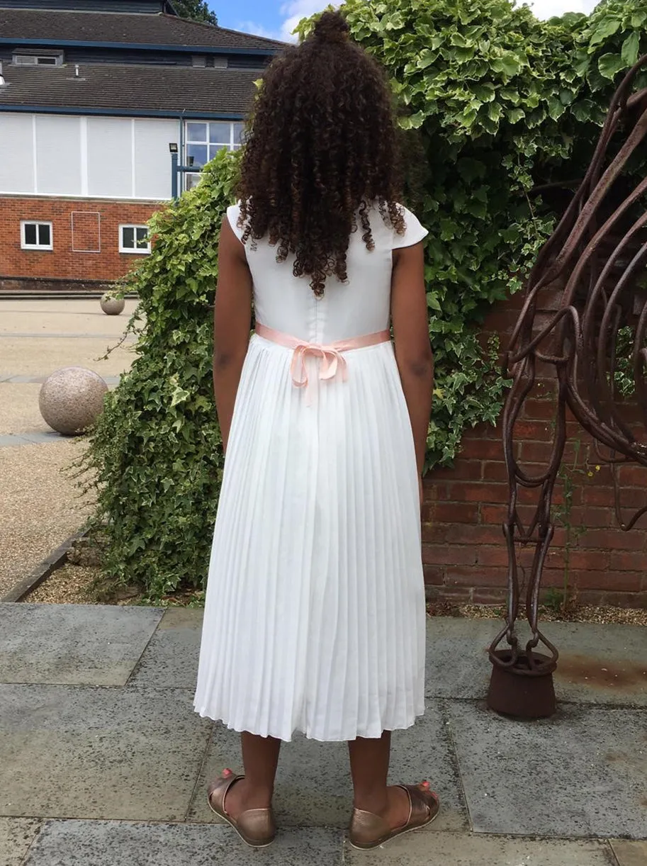 Lace Pleated Girls Midi Dress in White sold by Chi Chi London product image thumbnail 3