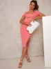Cut Out Bodycon Dress with Puff Sleeve in Orange sold by Chi Chi London