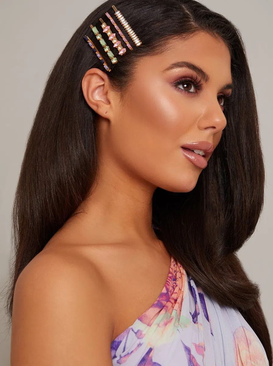 Assorted Hair Clips with Embellished Faux Jewels sold by Chi Chi London