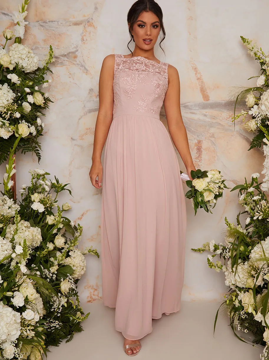 Lace Maxi Dress in Pink sold by Chi Chi London product image thumbnail 2