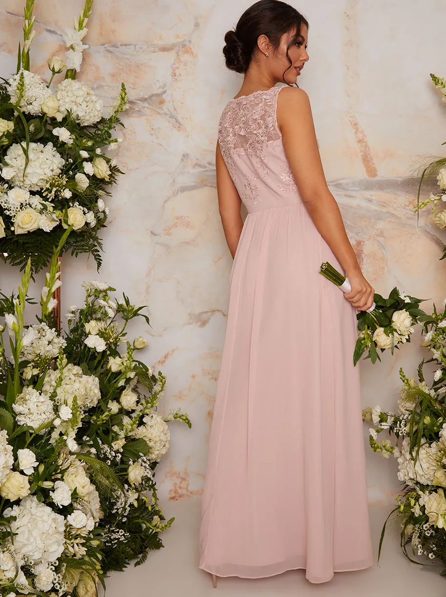 Lace Maxi Dress in Pink sold by Chi Chi London product image thumbnail 4