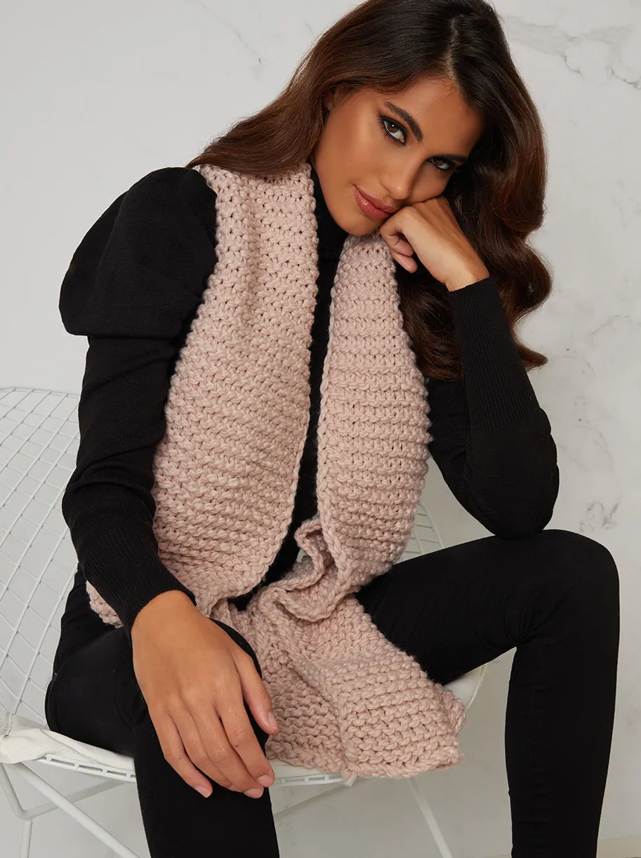 Knitted Scarf in Pink sold by Chi Chi London