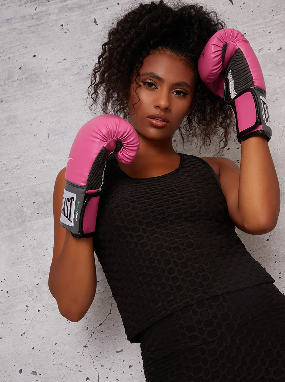 Racer Back Waffle Details Sports Bra Top in Black sold by Chi Chi London product image thumbnail 2