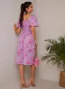 Square Neck Ditsy Floral Midi Dress in Purple sold by Chi Chi London
