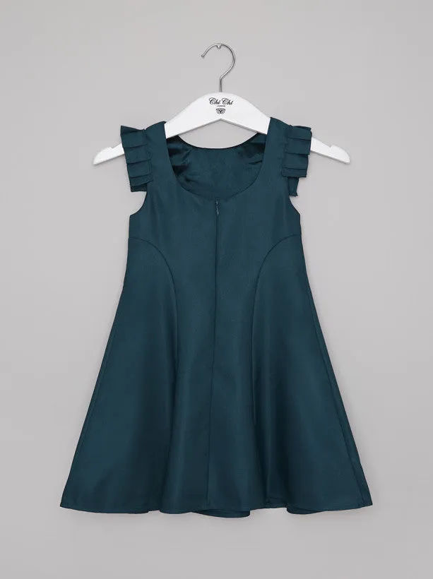 Girls Pleated Sleeve Midi Dress in Green sold by Chi Chi London product image thumbnail 2