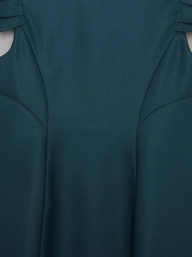 Girls Pleated Sleeve Midi Dress in Green sold by Chi Chi London product image thumbnail 4