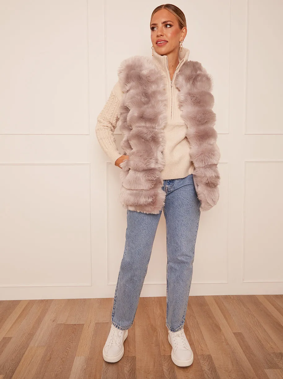 Faux Fur Gilet in Silver sold by Chi Chi London product image thumbnail 4
